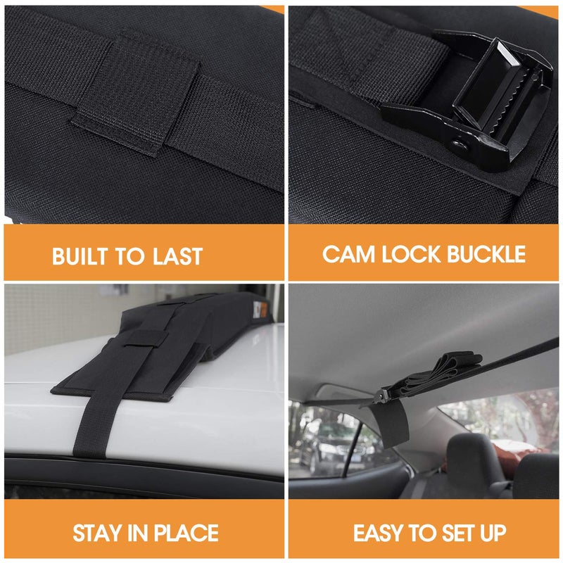 HEYTRIP Universal Soft Roof Rack Pads for Kayak/Surfboard/SUP/Canoe with 15FT Tie-Down Straps and Storage Bag - Image 5